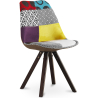 Buy Dining Chair Brielle Upholstered Scandi Design Dark Wooden Legs Premium - Patchwork Jay Multicolour 59957 - in the UK